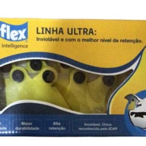 Brinco Médio Liso Amarelo C/25 -allflex