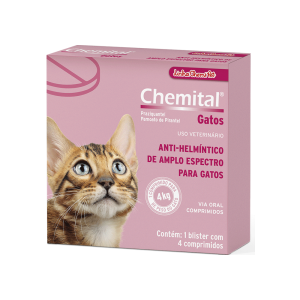 Chemital Vermífugo Gatos Comprimidos C/4 – Chemipet
