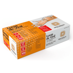 Luva Vinil Tam. G C/pó C/100 Un – Descarpack