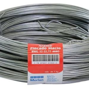 Arame Zincado Macio Bwg 12 2,77mm 1kg – Morlan