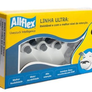 Brinco Médio Liso Branco C/25 -allflex