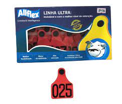 Brinco Médio C/numero Vermelho C/25 - Allflex