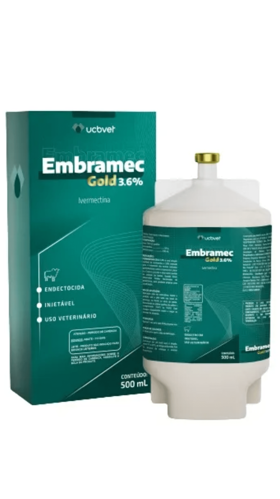Embramec Gold Ivermectina 3,6% 500ml - Ucbvet