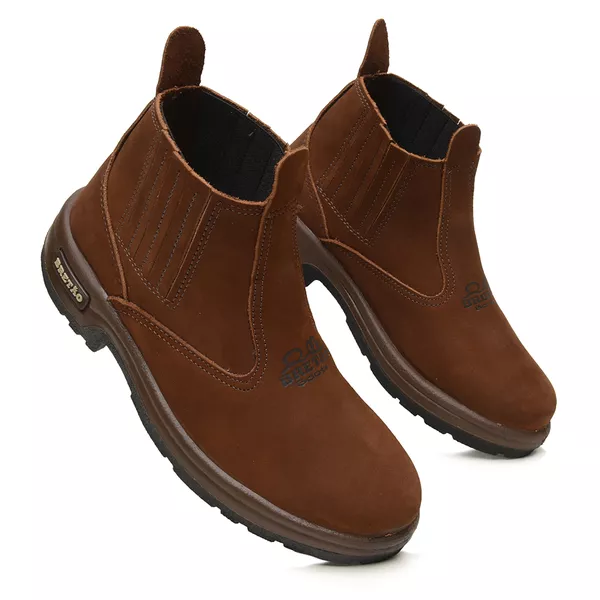 Botina Agrícola Masculina Couro Nobuck Marrom - Imagem 2