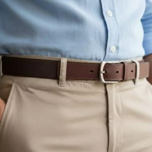 Cinto Masculino Couro Legítimo Elástico Ajuste Flexível – Café – Único (P ao G)