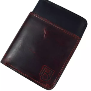 Carteira Masculina Couro Legítimo Porta Cartão CNH Cédulas – Vermelha/Preta