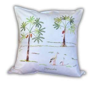 Capa De Almofada Vereda Percal 400 – 45×45 Bordado A Mão