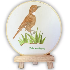 Quadro Bastidor João de Barro – Tamanho 25 cm bordado