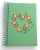 Caderno Flor do pequi cor verde bordado digital